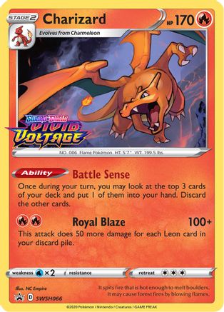 POKEMON TCG - Charizard SWSH066 SWSH Sword & Shield Promo Cards - Promo