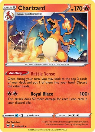 POKEMON TCG - Charizard 025 SWSH04 Vivid Voltage - Rare