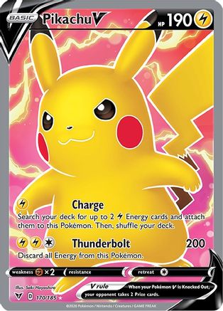 POKEMON TCG - Pikachu V (Full Art) 170/185 SWSH04 Vivid Voltage - Ultra Rare