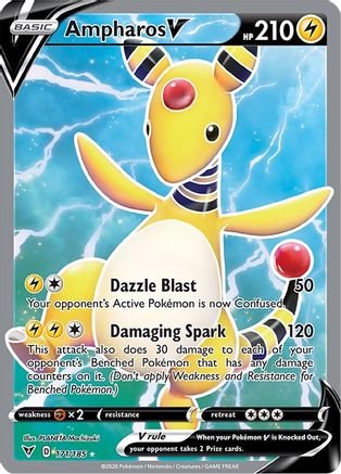 POKEMON TCG - Ampharos V (Full Art) 171/185 SWSH04 Vivid Voltage - Ultra Rare