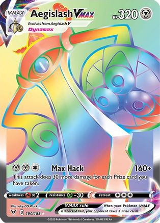 POKEMON TCG - Aegislash VMAX (Secret) 190/185 SWSH04 Vivid Voltage - Secret Rare