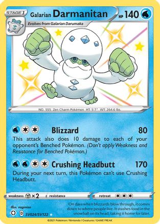 POKEMON TCG - Galarian Darmanitan SV024/SV122 Shining Fates Shiny Vault - Shiny Holo Rare