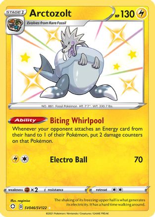 POKEMON TCG - Arctozolt SV046/SV122 Shining Fates Shiny Vault - Shiny Holo Rare