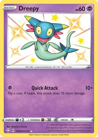 POKEMON TCG - Dreepy SV060/SV122 Shining Fates Shiny Vault - Shiny Holo Rare