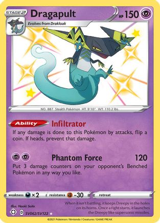 POKEMON TCG - Dragapult SV062/SV122 Shining Fates Shiny Vault - Shiny Holo Rare