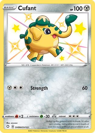 POKEMON TCG - Cufant SV090/SV122 Shining Fates Shiny Vault - Shiny Holo Rare