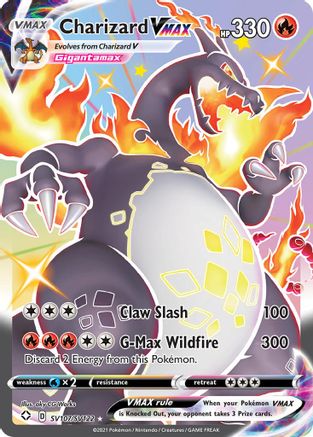 POKEMON TCG - Charizard VMAX SV107/SV122 Shining Fates Shiny Vault - Shiny Holo Rare