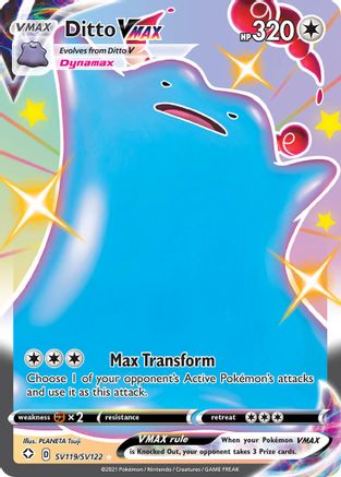 POKEMON TCG - Ditto VMAX SV119/SV122 Shining Fates Shiny Vault - Shiny Holo Rare