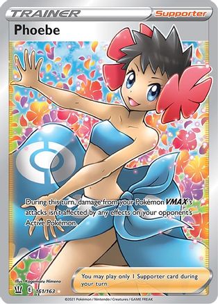POKEMON TCG - Phoebe (Full Art) 161/163 SWSH05 Battle Styles - Ultra Rare