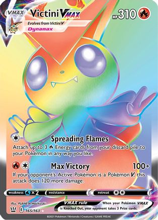 POKEMON TCG - Victini VMAX (Secret) 165/163 SWSH05 Battle Styles - Secret Rare