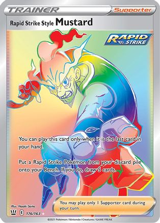 POKEMON TCG - Rapid Strike Style Mustard (Secret) 176/163 SWSH05 Battle Styles - Secret Rare