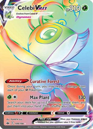 POKEMON TCG - Celebi VMAX (Secret) 199/198 SWSH06 Chilling Reign - Secret Rare
