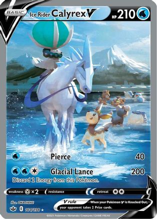 POKEMON TCG - Ice Rider Calyrex V (Alternate Full Art) 164/198 SWSH06 Chilling Reign - Ultra Rare