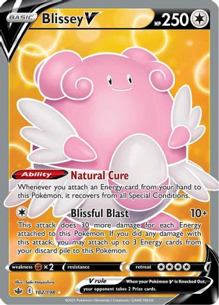 POKEMON TCG - Blissey V (Full Art) 182/198 SWSH06 Chilling Reign - Ultra Rare