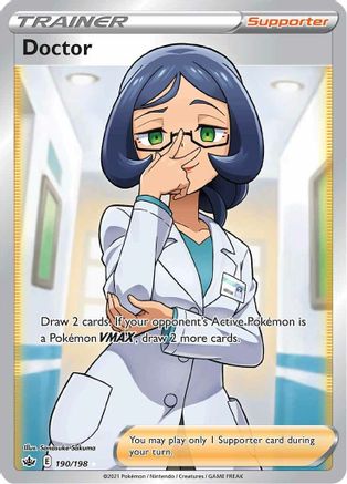 POKEMON TCG - Doctor (Full Art) 190/198 SWSH06 Chilling Reign - Ultra Rare