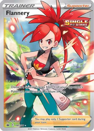 POKEMON TCG - Flannery (Full Art) 191/198 SWSH06 Chilling Reign - Ultra Rare