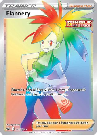 POKEMON TCG - Flannery (Secret) 215/198 SWSH06 Chilling Reign - Secret Rare