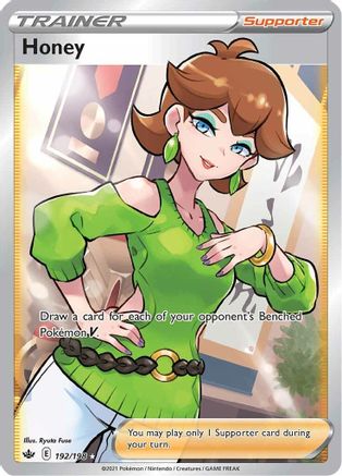 POKEMON TCG - Honey (Full Art) 192/198 SWSH06 Chilling Reign - Ultra Rare