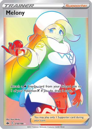 POKEMON TCG - Melony (Secret) 218/198 SWSH06 Chilling Reign - Secret Rare
