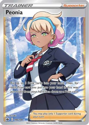 POKEMON TCG - Peonia (Full Art) 196/198 SWSH06 Chilling Reign - Ultra Rare