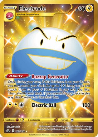 POKEMON TCG - Electrode (Secret) 222/198 SWSH06 Chilling Reign - Secret Rare