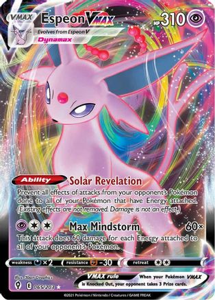 POKEMON TCG - Espeon VMAX 065/203 SWSH07 Evolving Skies - Ultra Rare