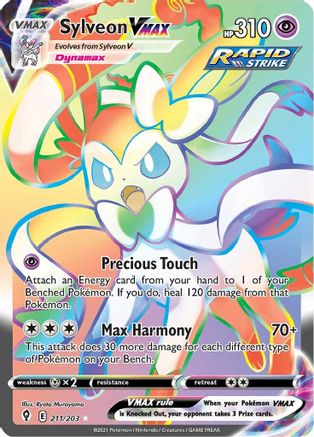 POKEMON TCG - Sylveon VMAX (Secret) 211/203 SWSH07 Evolving Skies - Secret Rare