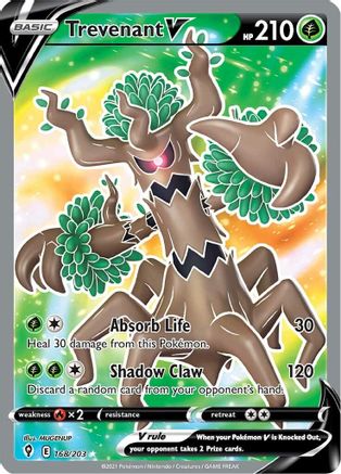 POKEMON TCG - Trevenant V (Full Art) 168/203 SWSH07 Evolving Skies - Ultra Rare