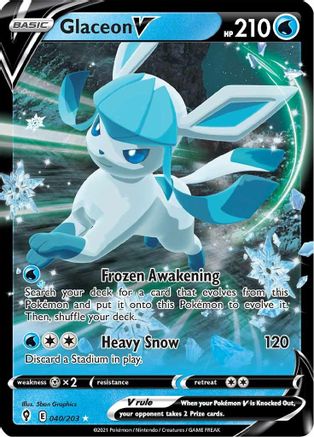 POKEMON TCG - Glaceon V 040/203 SWSH07 Evolving Skies - Ultra Rare