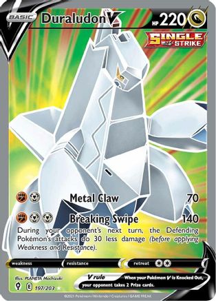 POKEMON TCG - Duraludon V (Full Art) 197/203 SWSH07 Evolving Skies - Ultra Rare