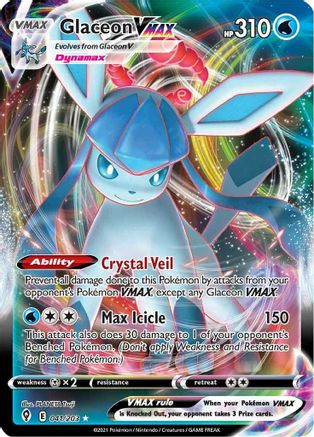 POKEMON TCG - Glaceon VMAX 041/203 SWSH07 Evolving Skies - Ultra Rare