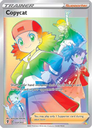 POKEMON TCG - Copycat (Secret) 222/203 SWSH07 Evolving Skies - Secret Rare