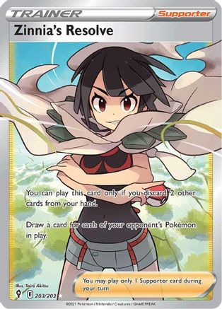 POKEMON TCG - Zinnia's Resolve (Full Art) 203/203 SWSH07 Evolving Skies - Ultra Rare