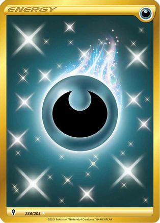 POKEMON TCG - Darkness Energy (Secret) 236/203 SWSH07 Evolving Skies - Secret Rare