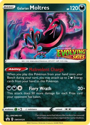 POKEMON TCG - Galarian Moltres SWSH125 SWSH Sword & Shield Promo Cards - Promo