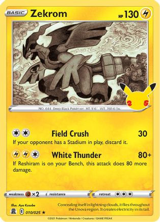 POKEMON TCG - Zekrom 010/025 Celebrations - Holo Rare