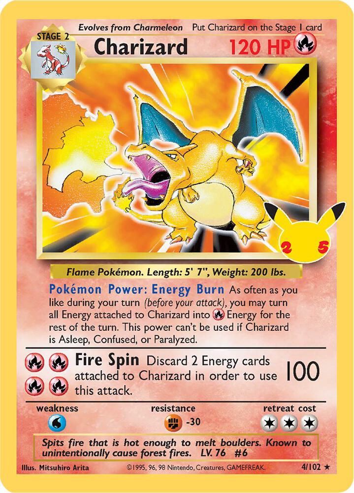 POKEMON TCG - CHARIZARD 4/102 CELEBRATIONS CLASSIC COLLECTION HOLO