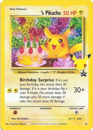 POKEMON TCG - ______'s Pikachu 024/53 Celebrations Classic Collection - Classic Collection