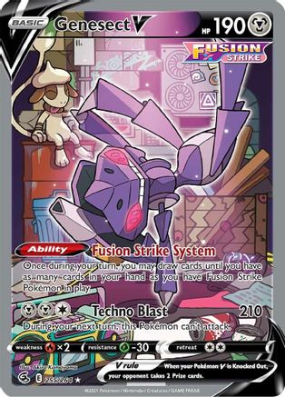 POKEMON TCG - Genesect V (Alternate Full Art) 255/264 SWSH08 Fusion Strike - Ultra Rare