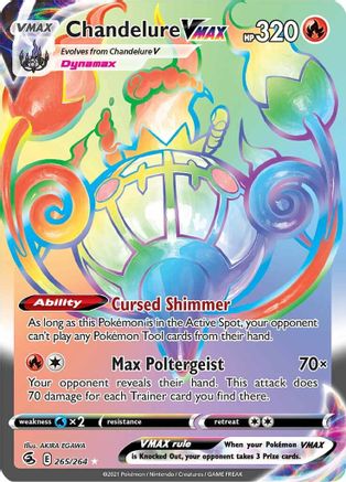 POKEMON TCG - Chandelure VMAX (Secret) 265/264 SWSH08 Fusion Strike - Secret Rare