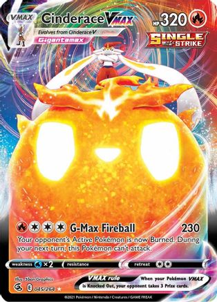 POKEMON TCG - Cinderace VMAX 045/264 SWSH08 Fusion Strike - Ultra Rare