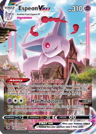 POKEMON TCG - Espeon VMAX (Alternate Art Secret) 270/264 SWSH08 Fusion Strike - Secret Rare