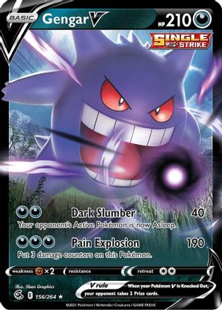 POKEMON TCG - Gengar V 156/264 SWSH08 Fusion Strike - Ultra Rare