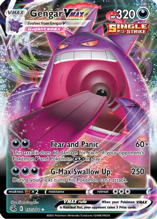 POKEMON TCG - Gengar VMAX 157/264 SWSH08 Fusion Strike - Ultra Rare