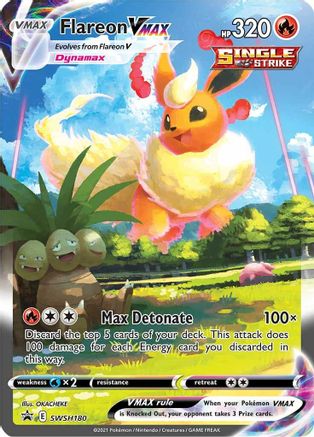 POKEMON TCG - Flareon VMAX SWSH180 SWSH Sword & Shield Promo Cards - Promo