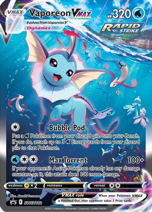 POKEMON TCG - Vaporeon VMAX SWSH182 SWSH Sword & Shield Promo Cards - Promo