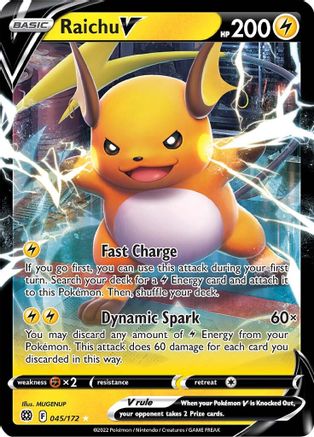 POKEMON TCG - Raichu V 045/172 SWSH09 Brilliant Stars - Ultra Rare