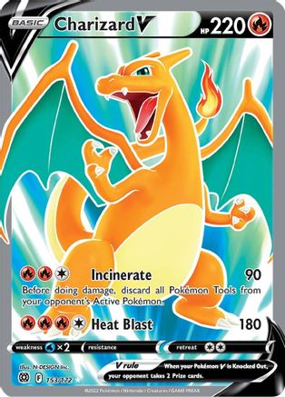 POKEMON TCG - Charizard V (Full Art) 153/172 SWSH09 Brilliant Stars - Ultra Rare