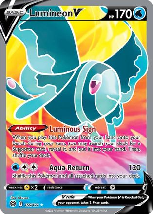 POKEMON TCG - Lumineon V (Full Art) 155/172 SWSH09 Brilliant Stars - Ultra Rare