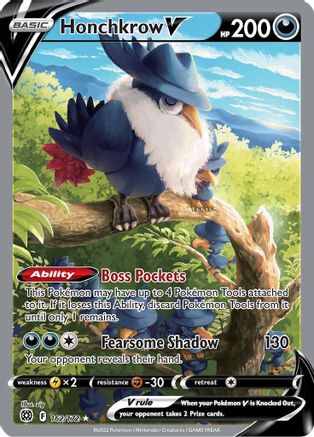 POKEMON TCG - Honchkrow V (Alternate Full Art) 162/172 SWSH09 Brilliant Stars - Ultra Rare
